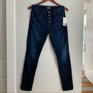 MOTHER Denim Pixie Button Fly 27 Dark Wash